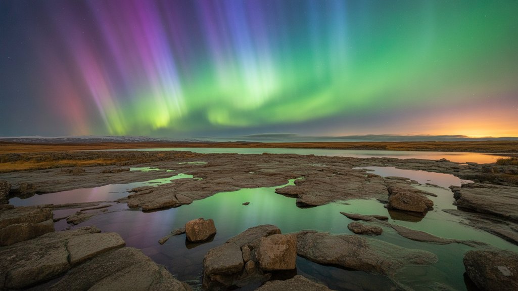 auroras over stunning landscapes