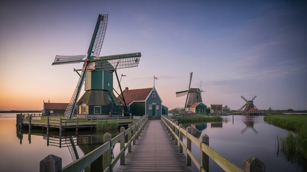 charming dutch windmill village