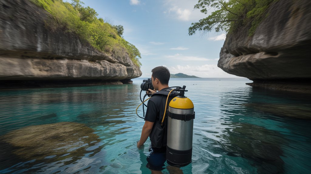 diverse diving and relaxation