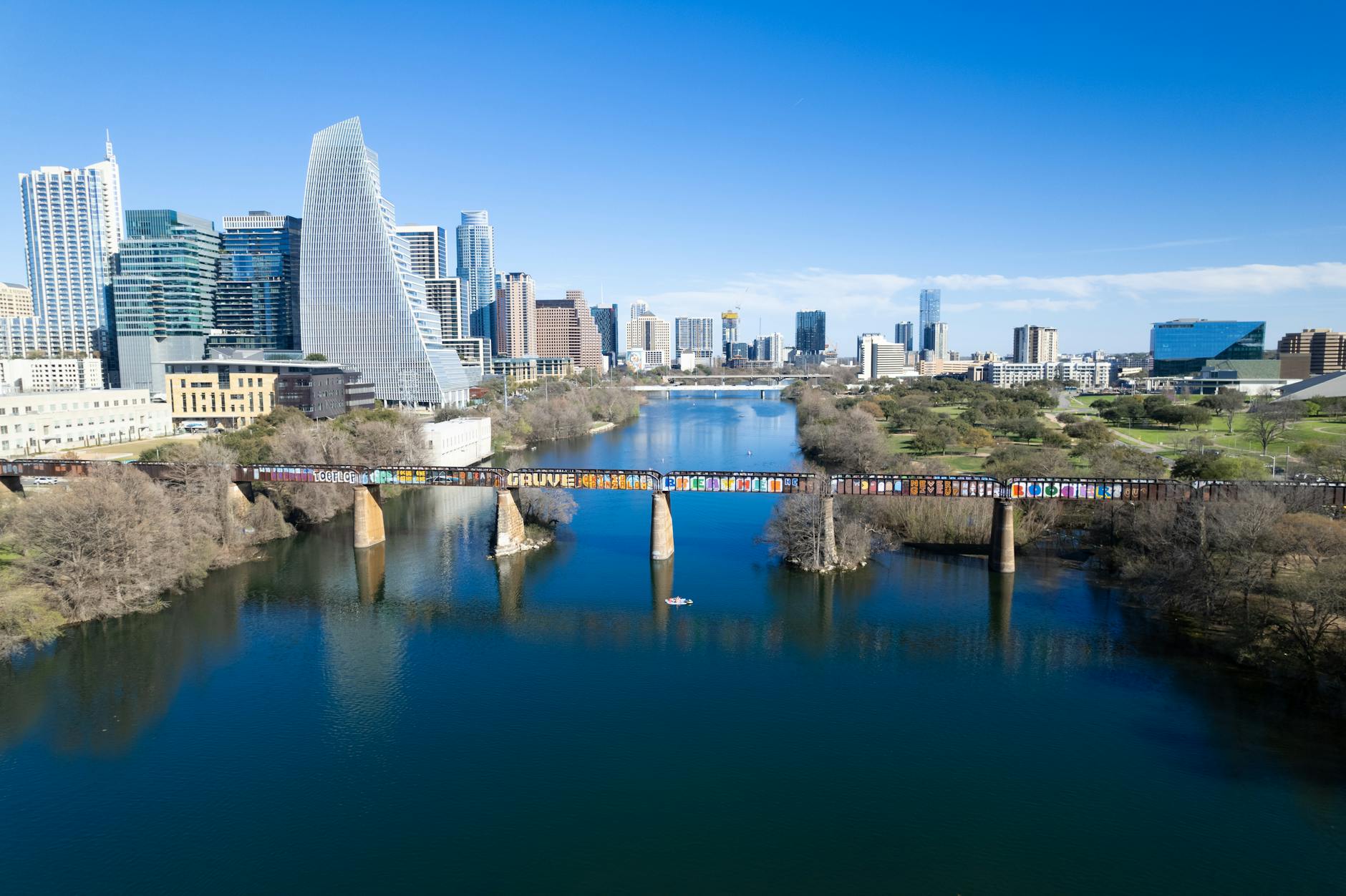 bridge by the river in austin