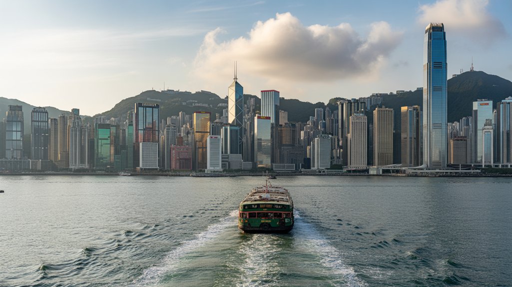stunning victoria harbor ferry