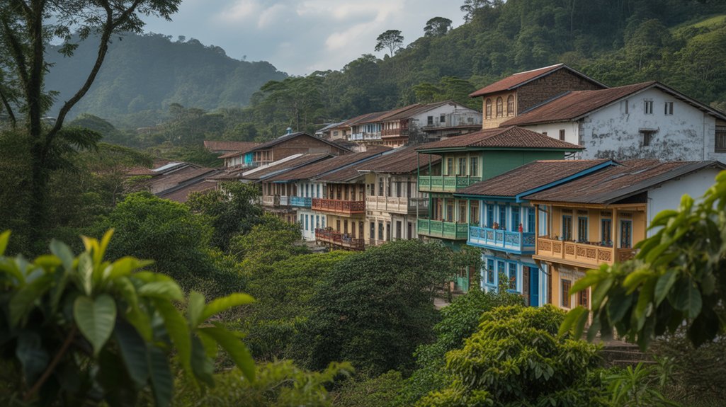 vibrant colombian coffee town