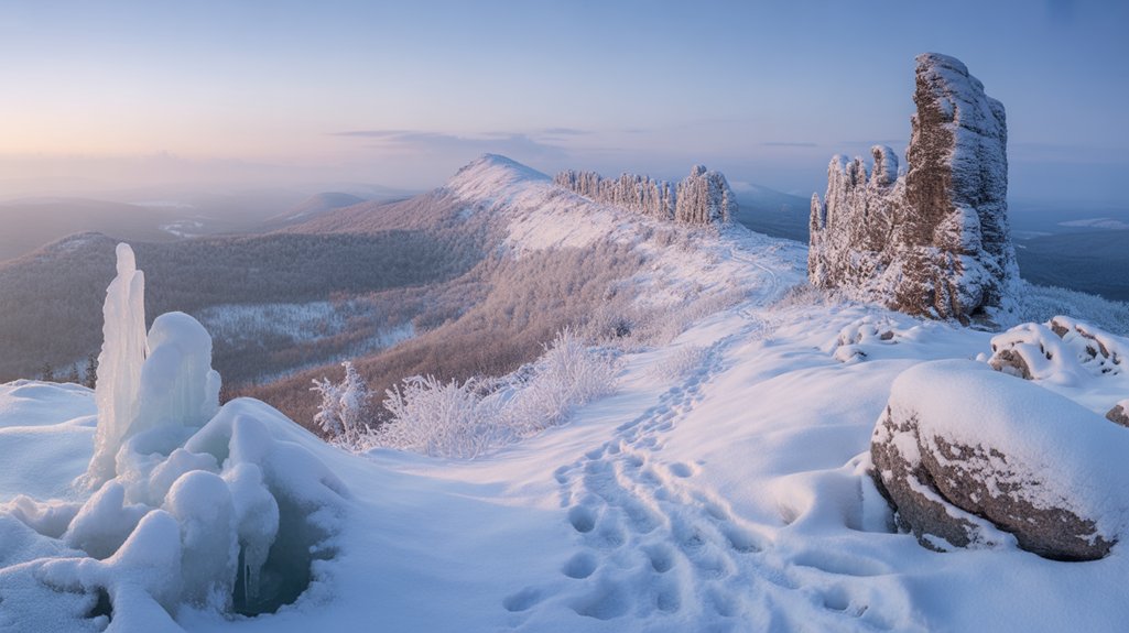winter hiking in bieszczady
