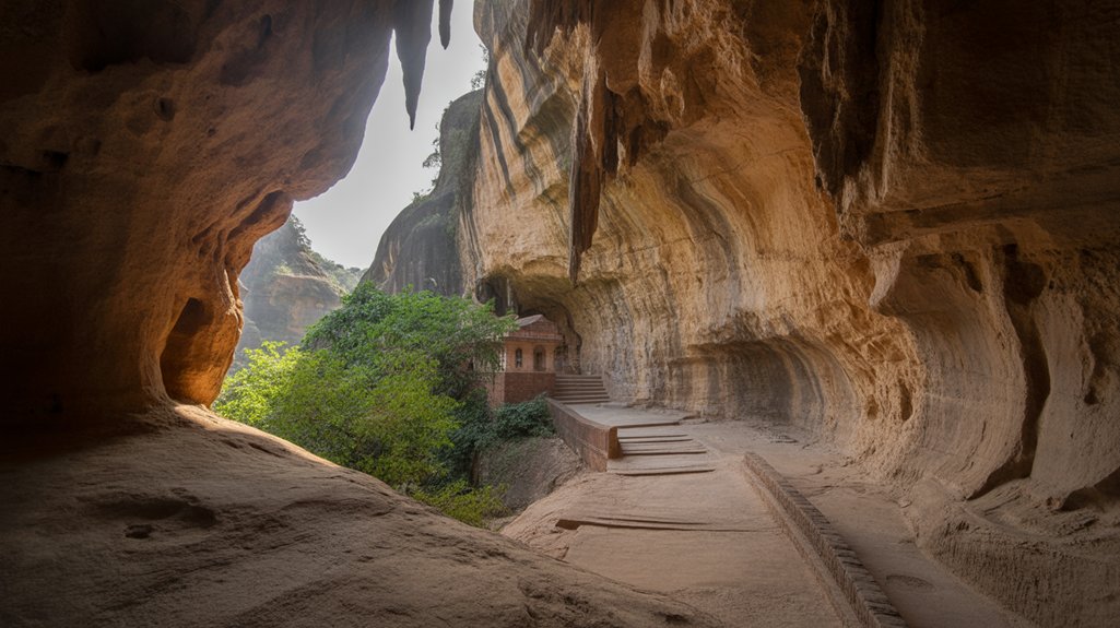ancient rock cut buddhist caves