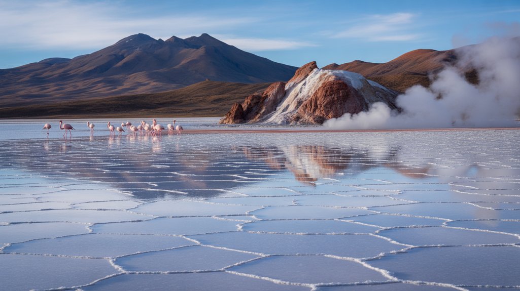 andean flamingos and geothermal wonders