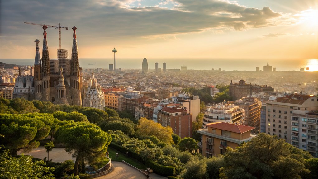 gaudi architecture and beach