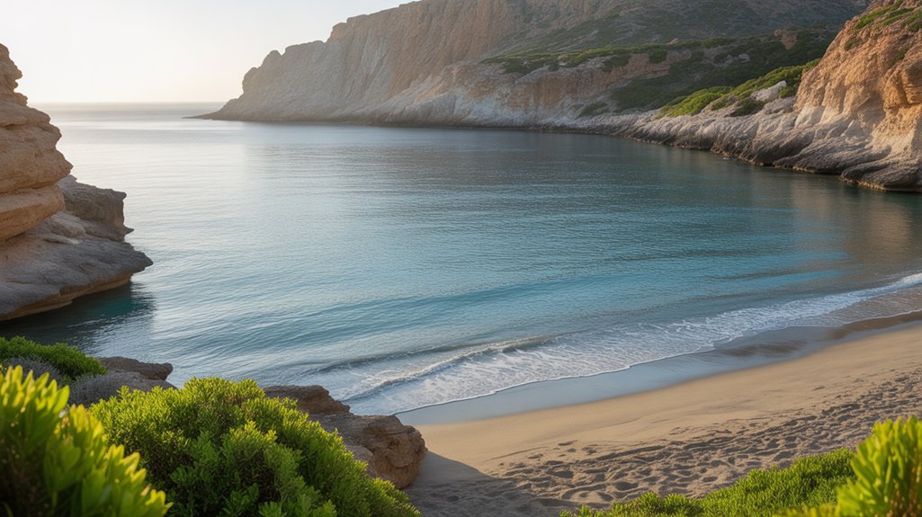 pristine beach with turtles