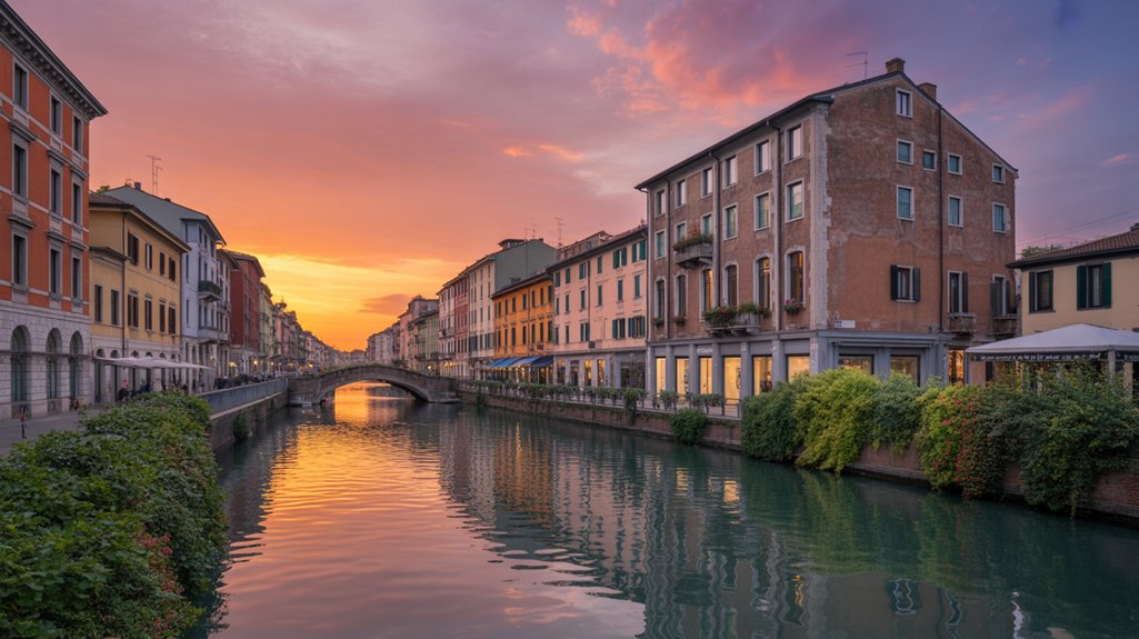 sunset reflections on canals