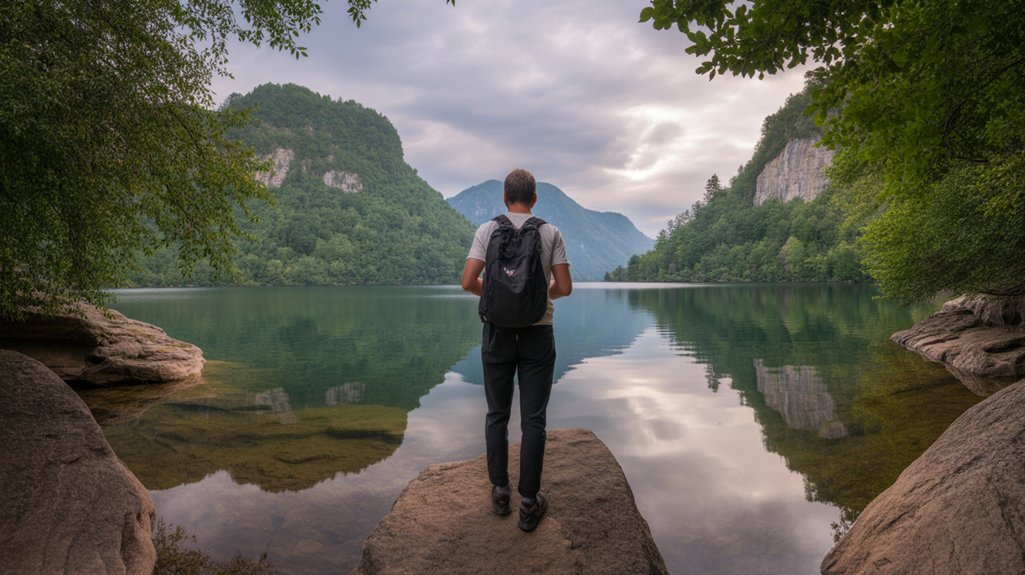 tranquil mountain lake escape