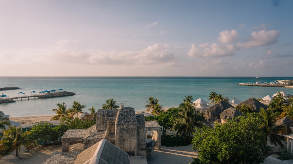 vibrant beach with activities